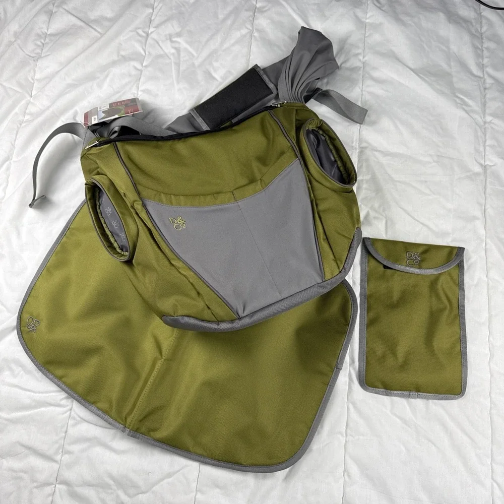 Diaper Bag Daddy & Company The Slide Dad Or Mom Messenger/Diaper Olive Grey NWT